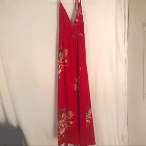 Red maxi dress with slit - size small